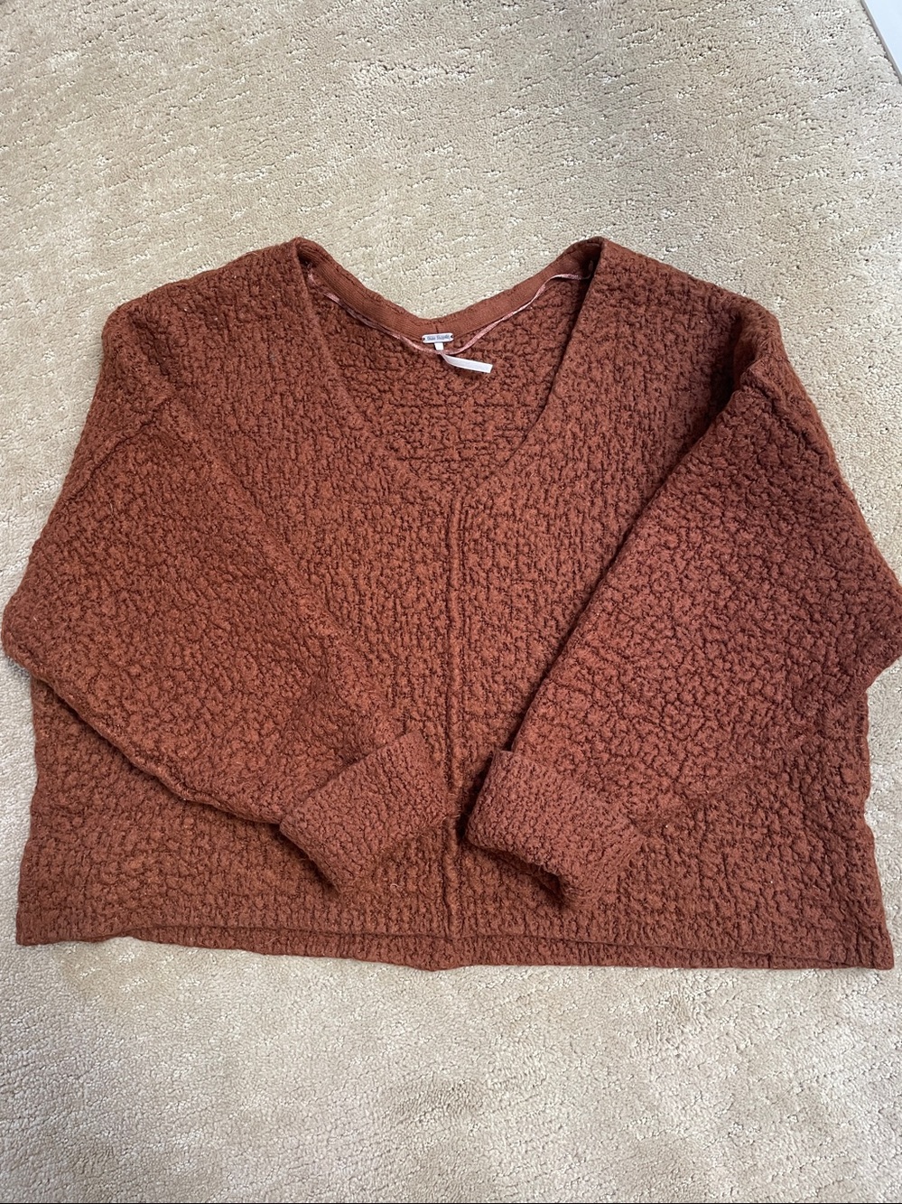 Free People Icing V-Neck Cropped Sweater